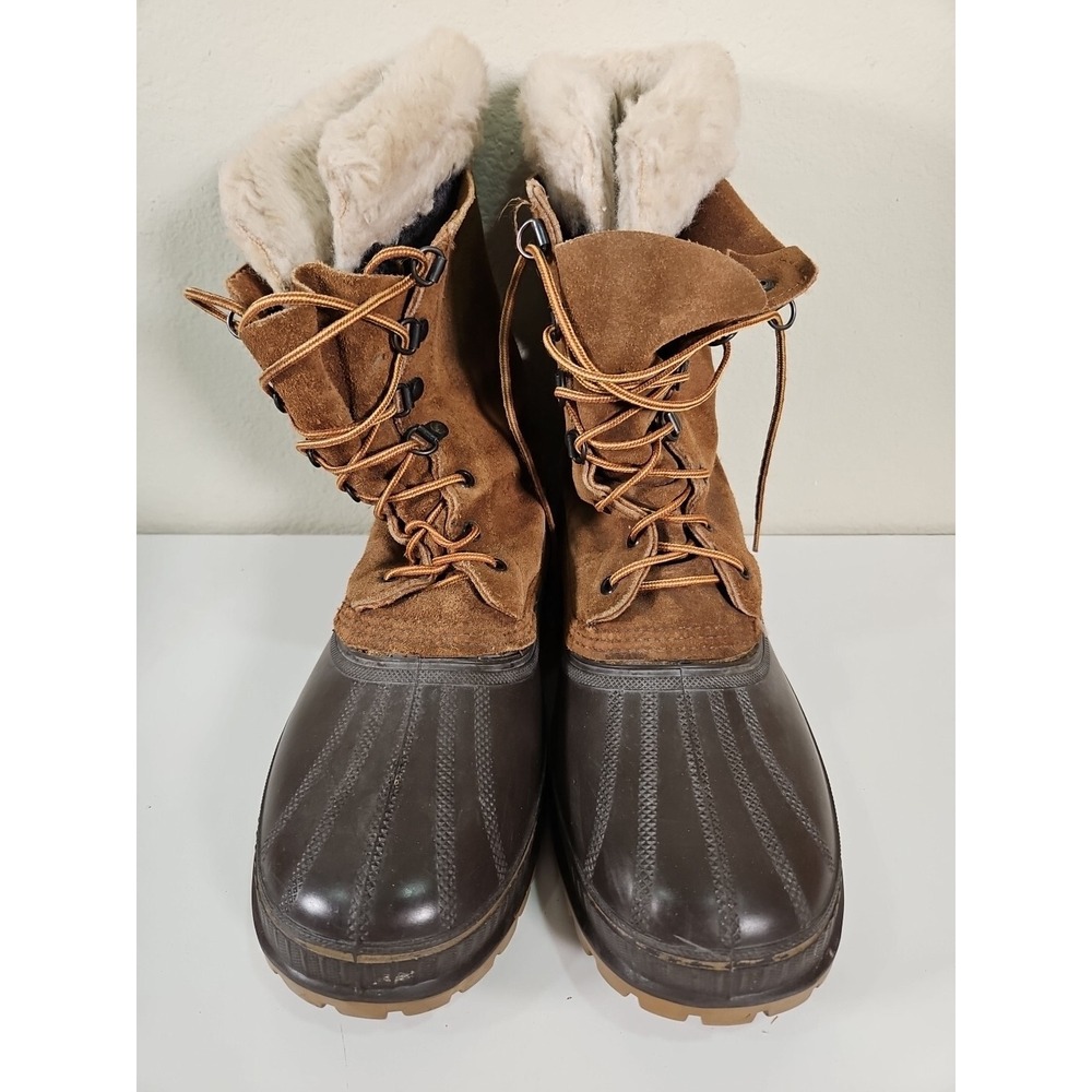Boots Sorel Canada Mens 9 Brown  Crusader Wool Lined Winter Outdoor HIKING